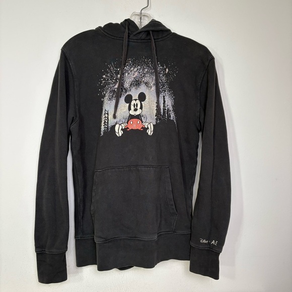 DISNEY x AE Mickey Mouse Fireworks Trees Oversized Retro Hoodie Sweatshirt XS - Picture 11 of 12